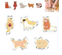 Elfinfi 5 Piezas Cortadores de Galletas Gato, Moldes Galletas de Acero Inoxidable,DIY Molde Galletas Animales, Cortador Galletas para Los Niños de Cumpleaños Gato Fiesta Temática
