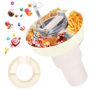 Elfinfi Color Crema para Stanley Cup Accesorios, 3 Compartimentos Accesorios para Stanley Cup, Reutilizable Accesorios para Stanley Emparejado con la Copa par Stanley