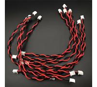 ELFJMZP 10 cables de puente 2P XH2,54 mm, 22 AWG rojo negro, par trenzado de 20 cm, cable electrónico macho a macho
