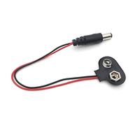 ELFJMZP 2 cables de alimentación de batería de 9 V - Clip ape a CC 5,5 x 2,1 mm conector 15 cm, cable rojo / negro 24 AWG para experimentos electrónicos, instrumentos y equipos de emergencia (tipo - T