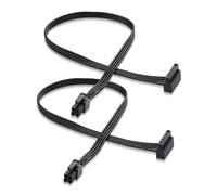 ELFJMZP 2-Pac - Cable de alimentación 4P a SATA de 40 cm de cobre estañado de 18 AWG, adaptador dual SATA de 15 pines a 4 pines para unidad de DVD HDD SSD, juego de cables de alimentación para PC