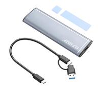 ELFJMZP Adaptador de caja externa SSD M.2 NGFF/NVMe Protocolo SSD compatible con USB 3.1 GEN2 10Gbps M-Key/B+M Key SSD UASP Trim para SSD 2242/2260/2280 6TB de capacidad con cable tipo C + USB 3.1