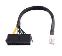 ELFJMZP Cable adaptador de alimentación ATX de 24 pines a conector cuadrado de 6 pines, 30 cm, trenzado de 18 AWG, compatible con Inspiron/Optiplex/VOSTRO