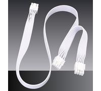 ELFJMZP Cable de alimentación modular blanco para CPU de 8 pines a 8 pines + cable EPS de 4 + 4 pines macho a macho, compatible con Corsair, Thermaltake, ARESGAME 10 A, 480 W, 60 cm + 20 cm
