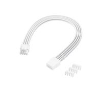 ELFJMZP Cable de PC con revestimiento de nailon suave de 8 pines para fuente de alimentación de CPU, 30 cm, 18 AWG, dividido 4 + 4 pines ATX12 V, cable de alimentación de CPU (blanco)