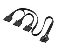ELFJMZP Fuente de alimentación modular para PC de 5 pines a 3 conectores SATA de 15 pines, 50+15+15 cm, 18 AWG, negro, compatible con fuentes de alimentación modulares Cooler Master V550 V650 V750