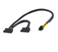 ELFJMZP mini ATX de 6 pines a SATA de 15 pines cable adaptador de alimentación compatible con CT1250/ECT1205/ECT1250/QCT1250/QCS1250para extensiones de alimentación SATA HDD/SSD/unidad óptica