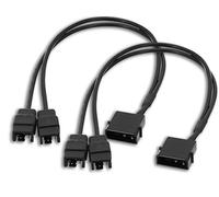 ELFJMZP Molex - Cable de ventilador de 4 pines a 4 pines, 30 cm, 12 V, Full Speed para PC, adaptador de 4 pines para refrigeración ATX PSU (1 a 2)