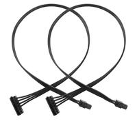 ELFJMZP Paquete de 2 cables de alimentación pequeños de 40 cm a SATA de 40 cm, adaptador dual SATA de 15 pines para unidad de disco duro SSD y DVD, cable de alimentación interna de PC, generalmente