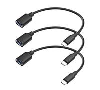 ELFJMZP Tipo-C a USB 3.0 OTG Cable Adaptador, 20CM Durable USB C OTG Convertidor para teléfono, ordenador portátil, unidad USB externa, teclado, ratón, Plug & Play, diseño resistente a la oxidación (P