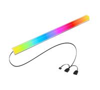 ELFJMZP Tira ARGB de 24 LED con adherencia magnética, direccionable de 5 V y 4 pines, aluminio negro + cubierta difusora de luz esmerilada, se fija a la carcasa de PC en el interior, cable de 550 mm y