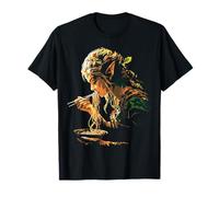 Elfo Comiendo Fideos Retrato mítico Mujeres Arte Gráfico Elfo Camiseta