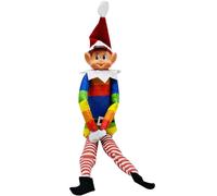 Elfo de Navidad Elfo de Navidad, muñeco duendecillo, Elfie (niña) Elfos divertidos y juguetones Elfos se comportan mal figuras grandes con cuerpo suave para juguetes de Navidad Xmas-Big3 arco iris