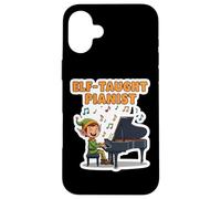 Elfo enseñó a Pianista músico Divertido Navidad Piano Jugador Divertido Carcasa para iPhone 16 Plus