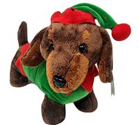 Elfo festivo de peluche para perro salchicha, 12 pulgadas
