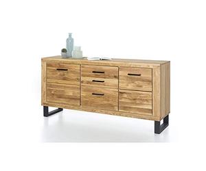 Elfo Klara - Aparador (madera de roble, barnizada, 158 x 82 x 40 cm), color roble