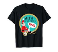 Elfos Behavin' Badly Believe In The Magic Elfie Christmas Camiseta