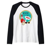 Elfos Behavin' Badly Believe In The Magic Elfie Christmas Camiseta Manga Raglan