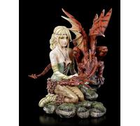 Elfos de figura con gran dragón - Fairyland - Marfil Figura Figura de dragón de hadas Fairy Decoración
