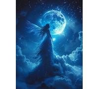 Elfos Diamond Painting, 5D Diamond Painting Adultos Luna, DIY Manualidades Adultos Kit Punto de Cruz, Cuadro Diamantes Cristal Bordado, Pintura de Diamante para Decoración Hogar 60X70cm F-8668