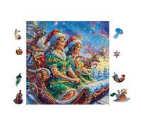 Elfos en Pueblo Navideño Rompecabezas 100 Piezas Cartón Grueso para Coleccionistas Desconectar Rutina Ejercicio Mental Relajante 28x28cm
