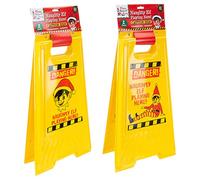 Elfos que se comportan mal 60cm Precaución Señal de peligro Elfo travieso que juega aquí Diversión navideña