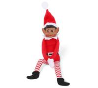 Elfos se comportan mal Elfo de color de 12 pulgadas con cara de vinilo y cuerpo suave - Elfo travieso de Navidad (ELF MARRÓN)