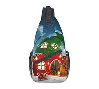 Elfs House Beautiful Village Sling Bag, Mochila de Hombro Paquete de Pecho Causal Crossbody Daypack para Mujeres Hombres Senderismo Viajes
