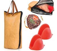 Elfzone Bolsa de descanso para carne, manta de barbacoa para descansar carne, reutilizable, para ahumar, asar carne, bolsa de descanso aislada con boca ancha para pechuga grande (tamaño de 21 pulgadas