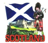 Elgate Imán para nevera con bandera escocesa de Saltire de Escocia, Highland Piper, Castillo de Edimburgo