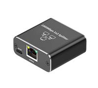 ELGE Divisor Gigabit Ethernet 1 en 2 salidas, 1000 Mbps- divisor de cable LAN/Internet - Divisor Cat5/6/7, extensión de red RJ45 duradera, fácil de instalar y fácil de usar