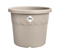 Elho Algarve Cilindro 48cm Maceta - Mushroom Beige | ∅ 48 x 40 cm | Macetero por Exterior | Plástico 100% reciclado