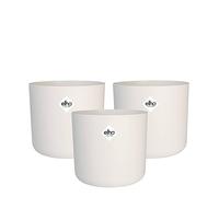 Elho B.for Soft Round - Macetero por Interior - 100% Plástico Reciclado - 3 Piezas - Ø 18 cm - Blanco/White