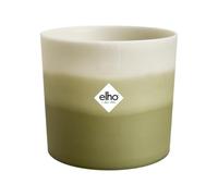 Elho Colour Gradiant Rond 14cm - Maceteros Decorativos Interior - 100% Plástico Reciclado - Ø 13.8 x H 12.4 - Verde/Verde Bambú