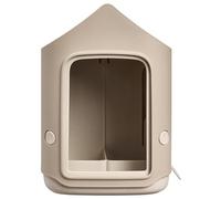 Elho Cosy Bird Feeder 18cm Comedero y Bebedero Pajaros - Mushroom Beige | L 17.6 x An 18 x A 23 cm | Plástico 100% reciclado