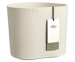 Elho Eden 25 - Maceteros Decorativos - Interior & Exterior - 100% Plástico Reciclado - Ø 24.5 x H 23.1 cm - Blanco/Linen White