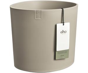 Elho Eden 30 - Maceteros Decorativos - Interior & Exterior - 100% Plástico Reciclado - Ø 28.2 x H 27.9 cm - Gris/Topo Suave