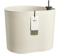 Elho Eden Aquacare Low 40 - Maceteros Decorativos - Interior - 100% Plástico Reciclado - Ø 39.6 x H 36.1 cm - Blanco/Linen White