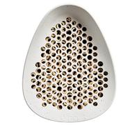 Elho Essential Bee Hotel - Casa de Abejas de 18 cm, diseño Moderno, 100% plástico Reciclado, 18 x 21,1 x 23 cm, Gris/Gris fibroso