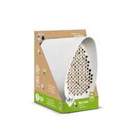 Elho Essential Bee Hotel - Casa de Abejas de 18 cm, diseño Moderno, 100% plástico Reciclado, 18 x 21,1 x 23 cm, Gris/Gris fibroso