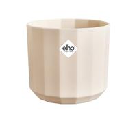 Elho Facet Rond 19cm - Maceteros Decorativos Interior - 100% Plástico Reciclado - Ø 18.6 x H 16.7 cm - Rosado/Rosa Almendra