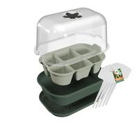elho Green Basics Grow your Own Set - Juego de propagador para plantas - Bandeja de semillas con tapa - 100% plástico reciclado - Verde/Verde hoja