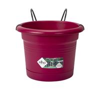 Elho Green Basics Potholder Allin1 Metal 27 - Macetero por Balcón Exterior - Ø 19.5 x H 18.5 cm - Rosado/Cherry Red