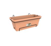 Elho Green Basics Trough XL Allin 1 55cm Jardinera - Mild Terra | L 33.5 x An 54.5 x A 22.5 cm | Platillo integrado | Para uso en Exteriores