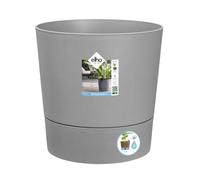 Elho Greensense Aqua Care Round 35 - Macetero por Interior y Exterior - 100% Plástico Reciclado - Ø 34.5 x H 34.1 cm - Gris/Light Concrete