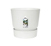 Elho Greenville Round 16cm Maceta - White | ∅ 16 x 15.3 cm | Platillo integrado | Macetero por Exterior | Plástico 100% reciclado