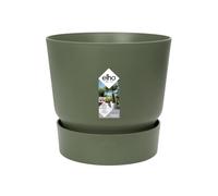 Elho Greenville Round 55cm Maceta - Leaf Green | ∅ 55 x 50 cm | Platillo integrado | Macetero por Exterior | Plástico 100% reciclado