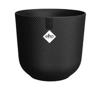 Elho Jazz Round 30cm - Maceta Grande Interior - Estructura Única - 100% Plástico Reciclado - Negro/Living Black