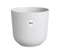 Elho Jazz Round 30cm - Maceta Grande Interior - Estructura Única - 100% Plástico Reciclado - Blanco/Silky White