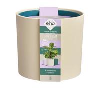 Elho Lex Pott Set of 3 - Maceteros Decorativos Interior - 100% Plástico Reciclado - Ø 11, 13 and 14 cm - Blanco/Crema Aterciopelada